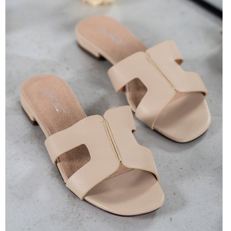 SHELOVET Pantofole classiche in ecopelle marrone 1