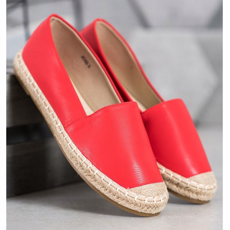 SHELOVET Espadrillas leggere in ecopelle rosso 1