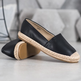 SHELOVET Espadrillas leggere in ecopelle nero 2