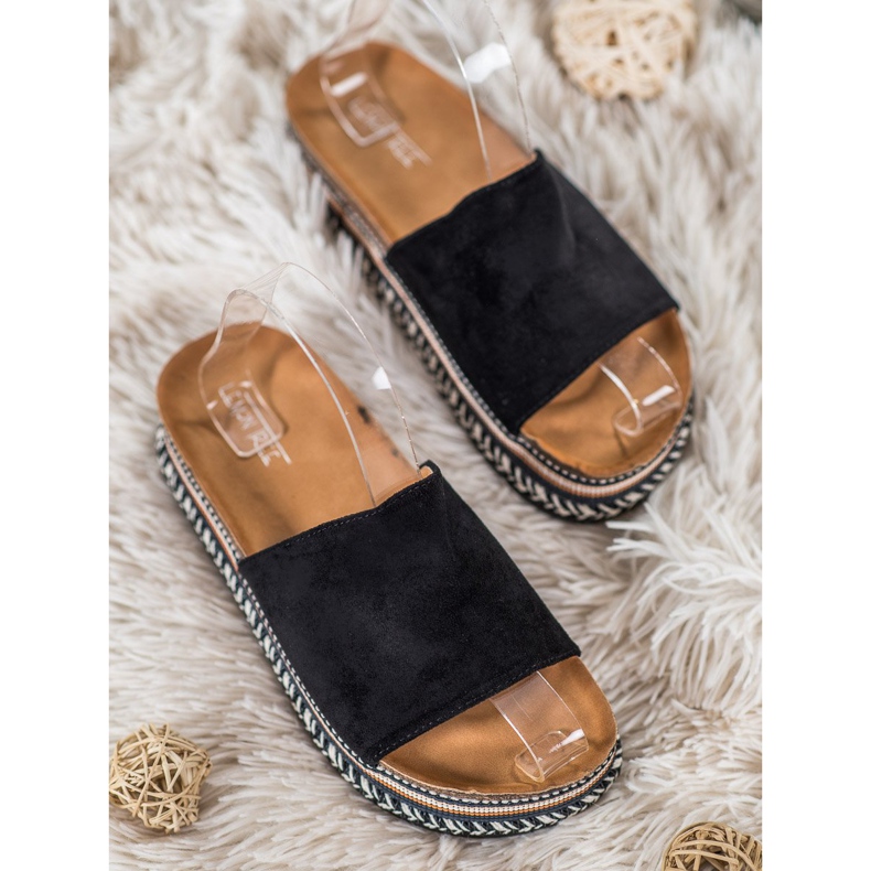 SHELOVET Pantofole Con Plateau Decorativo nero 2