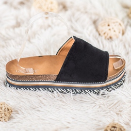SHELOVET Pantofole Con Plateau Decorativo nero 1