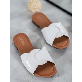 SHELOVET Eleganti pantofole in ecopelle bianca 1