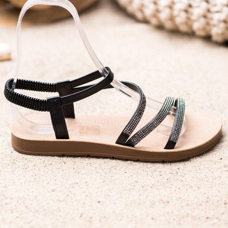 Sea Elves Eleganti sandali slip-on nero 1
