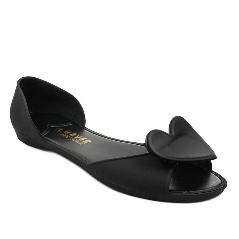 Ballerine in gomma melissa nere con cuore KM121-8 nero 1