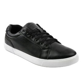 Sneakers uomo in ecopelle nera D83701 nero 1