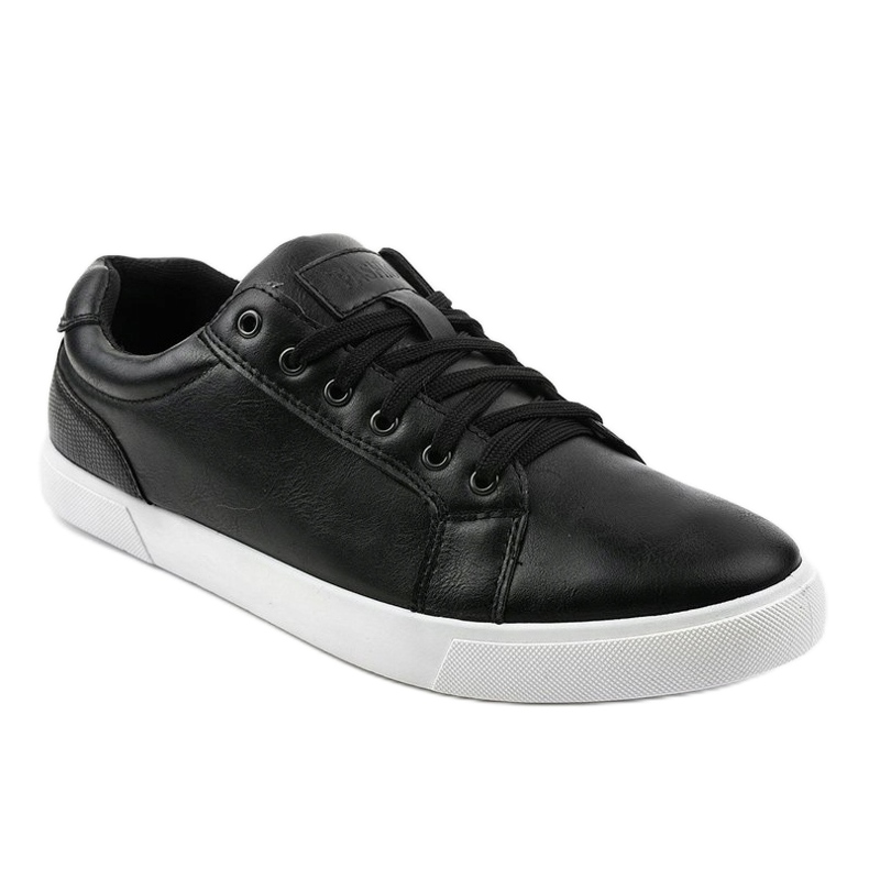 Sneakers uomo in ecopelle nera D83701 nero 1