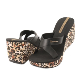 Ipanema 82856 ciabatte con zeppa da donna marrone nero 3