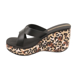 Ipanema 82856 ciabatte con zeppa da donna marrone nero 1