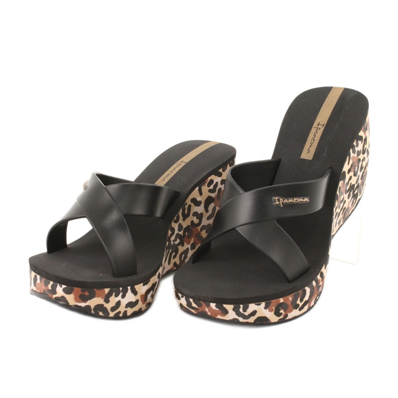 Ipanema 82856 ciabatte con zeppa da donna marrone nero 2