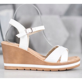 Sea Elves Sandali Con Ecopelle Su Zeppa bianca 2