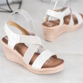 Sea Elves Casual Slip On Sandali beige argento 1