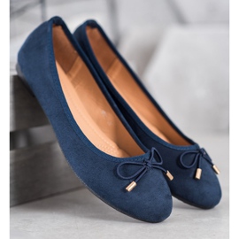 Clowse Ballerine in camoscio blu 2