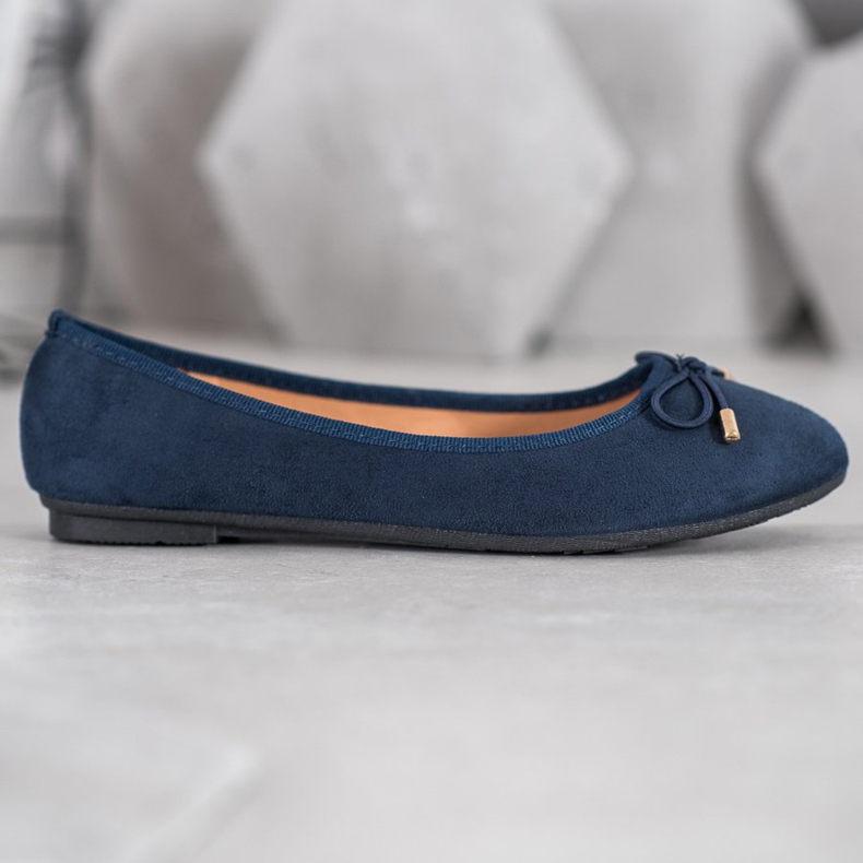Clowse Ballerine in camoscio blu 1