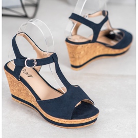 GOLL Zeppe in pelle scamosciata blu 1