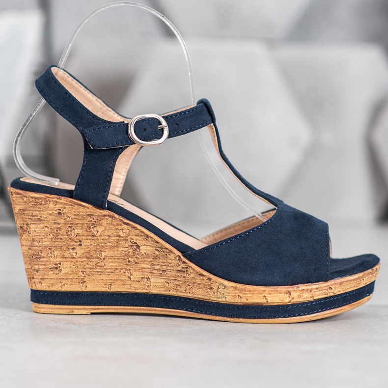 GOLL Zeppe in pelle scamosciata blu 2