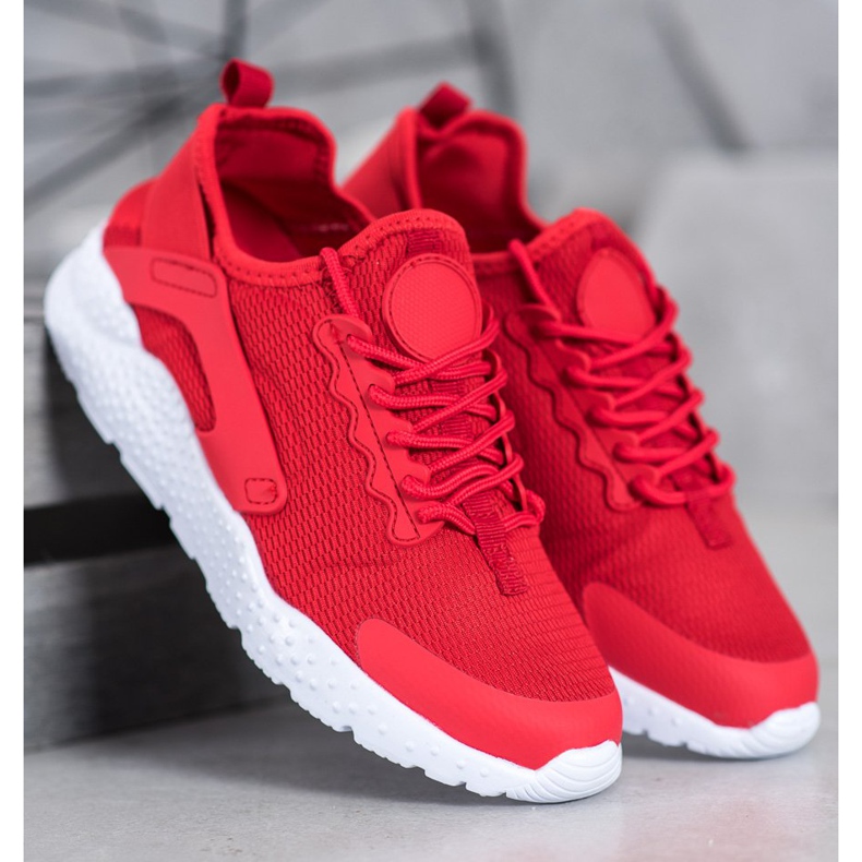 SHELOVET Sneakers rosse in tessuto rosso 1