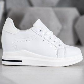 SHELOVET Scarpe sportive su una zeppa bianco 2