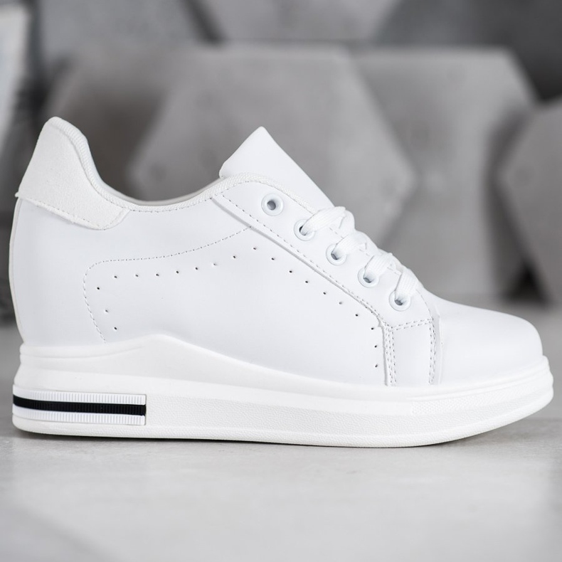 SHELOVET Scarpe sportive su una zeppa bianca 2