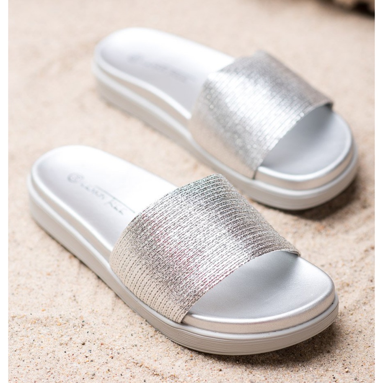 SHELOVET Pantofole classiche argento grigio 2