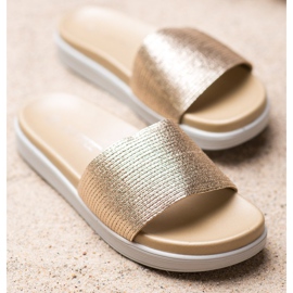 SHELOVET Classiche pantofole dorate d'oro 1