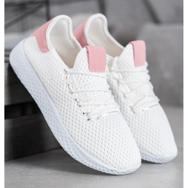 SHELOVET Scarpe sportive traforate bianca 1