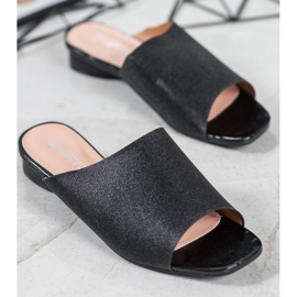 SHELOVET Pantofole Eleganti Con Glitter nero 1