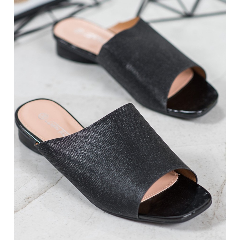 SHELOVET Pantofole Eleganti Con Glitter nero 1