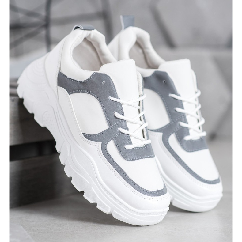 SHELOVET Sneakers allacciate alla moda bianca 1