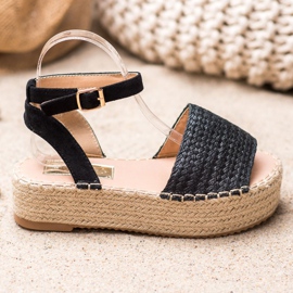 Weide Sandali con espadrillas sulla piattaforma nero 2