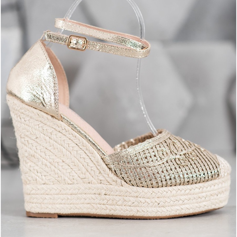 Weide Espadrillas lucide su zeppa giallo 2