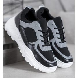 SHELOVET Sneakers allacciate alla moda nero 2