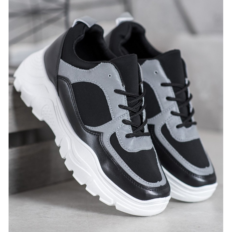 SHELOVET Sneakers allacciate alla moda nero 2