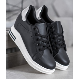 SHELOVET Scarpe sportive su una zeppa nero 2