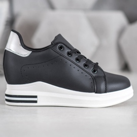 SHELOVET Scarpe sportive su una zeppa nero 1