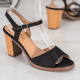 SHELOVET Sandali in pelle scamosciata neri nero 1