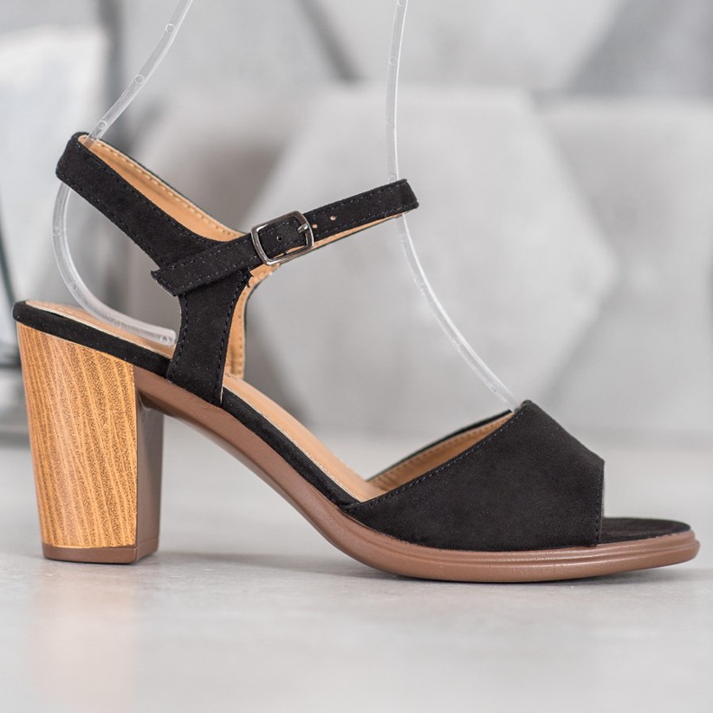SHELOVET Sandali in pelle scamosciata neri nero 2