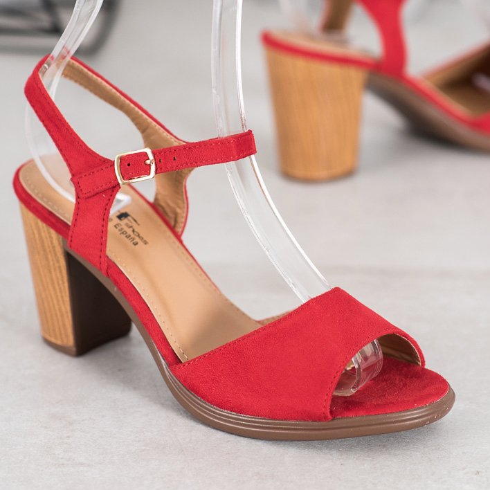 SHELOVET Sandali in pelle scamosciata rossi rosso 1