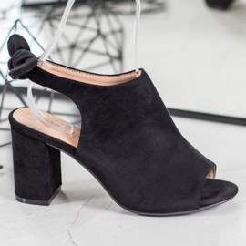 SHELOVET Sandali con tacco alto nero 2