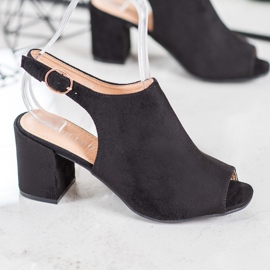 SHELOVET Sandali classici con tacco alto nero 1