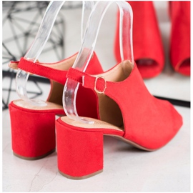 SHELOVET Sandali classici con tacco alto rosso 1