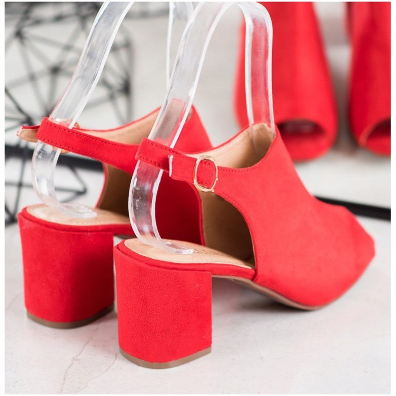 SHELOVET Sandali classici con tacco alto rosso 1