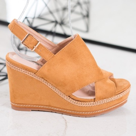 Best Shoes Sandali alla moda color cammello marrone 2