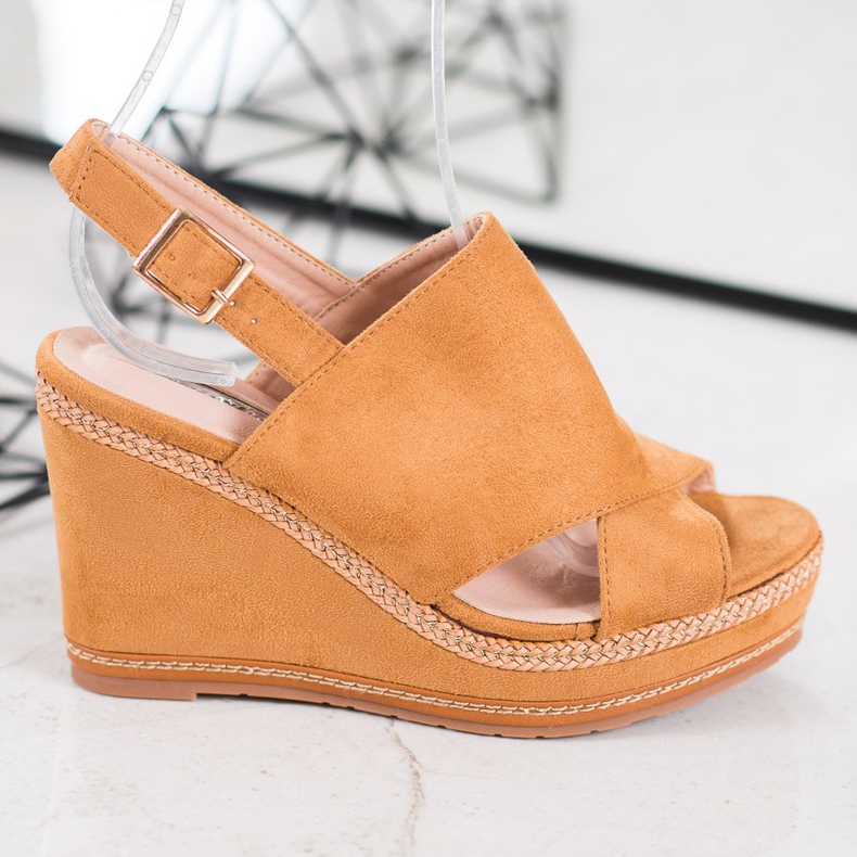 Best Shoes Sandali alla moda color cammello marrone 2