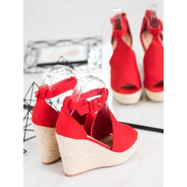 Queen Vivi Zeppe in camoscio costruite rosso 2