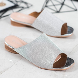 SHELOVET Pantofole Eleganti Con Glitter grigio 1