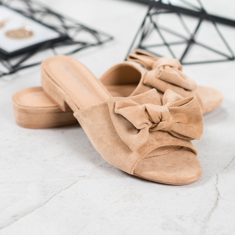 SHELOVET Infradito beige su tacco piatto 1