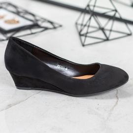 SHELOVET Décolleté nere con zeppa nero 2
