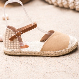 SHELOVET Espadrillas in tessuto marrone 2