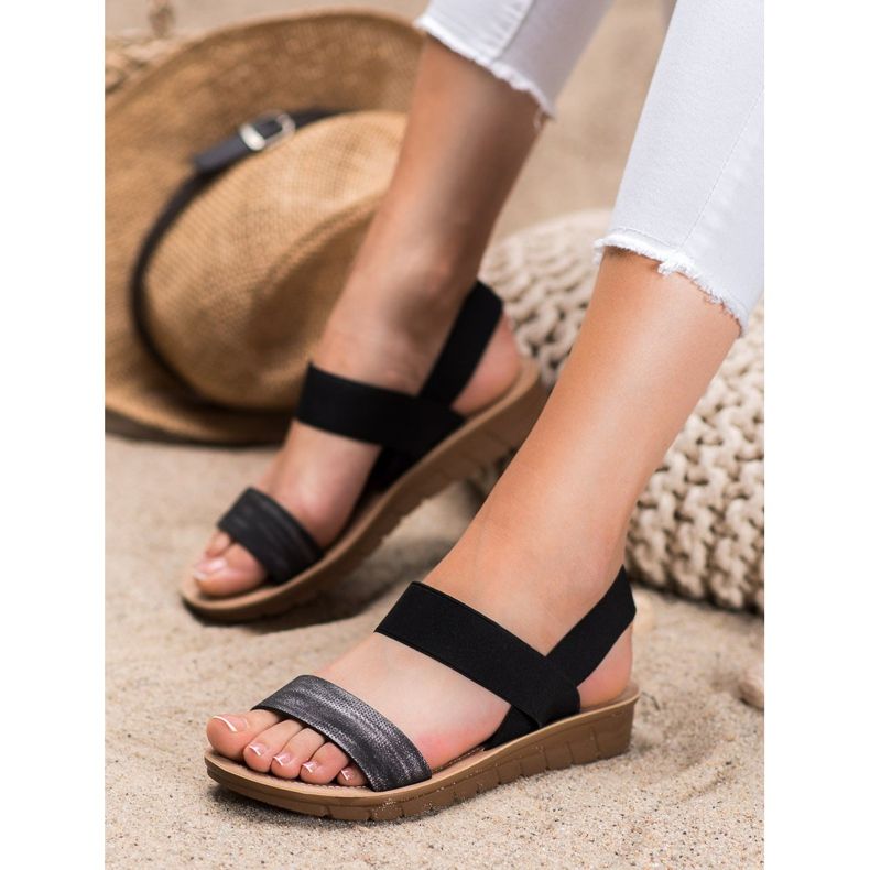 Sea Elves Sandali slip-on sulla piattaforma nero 2