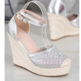 Weide Espadrillas lucide su zeppa grigio 1